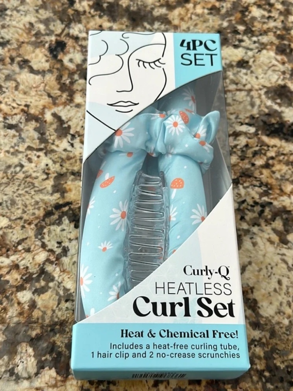 Curly-Q Heatless Curl Set Light Blue NIB